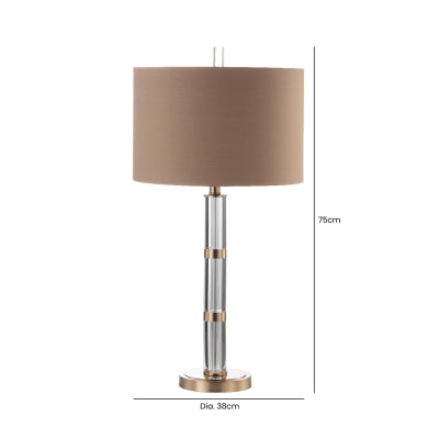 Oonagh Clear & Rose Gold Table Lamp